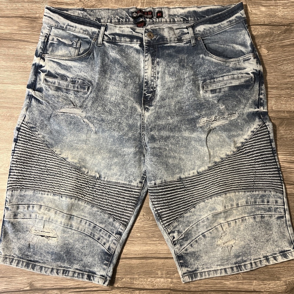Dash Denim Y2K 90s Baggy Skater Distressed Blue Jean Shorts Men's Size 46x14